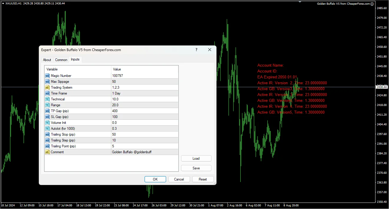 Golden Buffalo EA interface and features